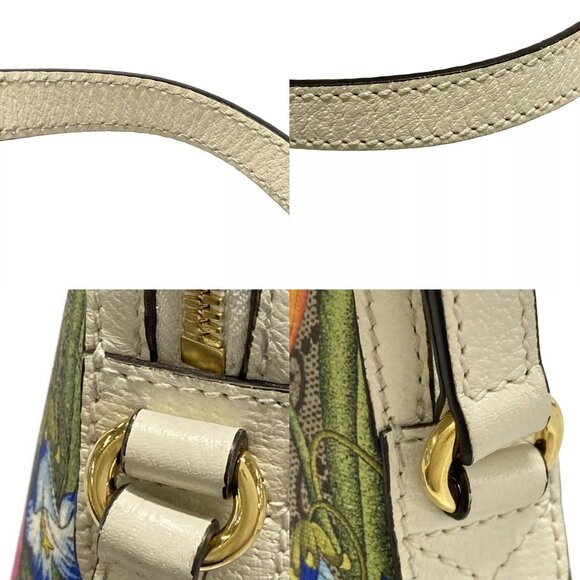 Auth GUCCI Ophidia GG Flora Small Shoulder Bag Beige White Multi PVC 1053-11724 - Picture 8 of 14